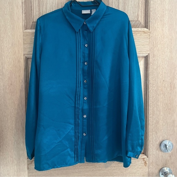 Chico’s‎ formal blouse button down long sleeve size 3 - Picture 1 of 9